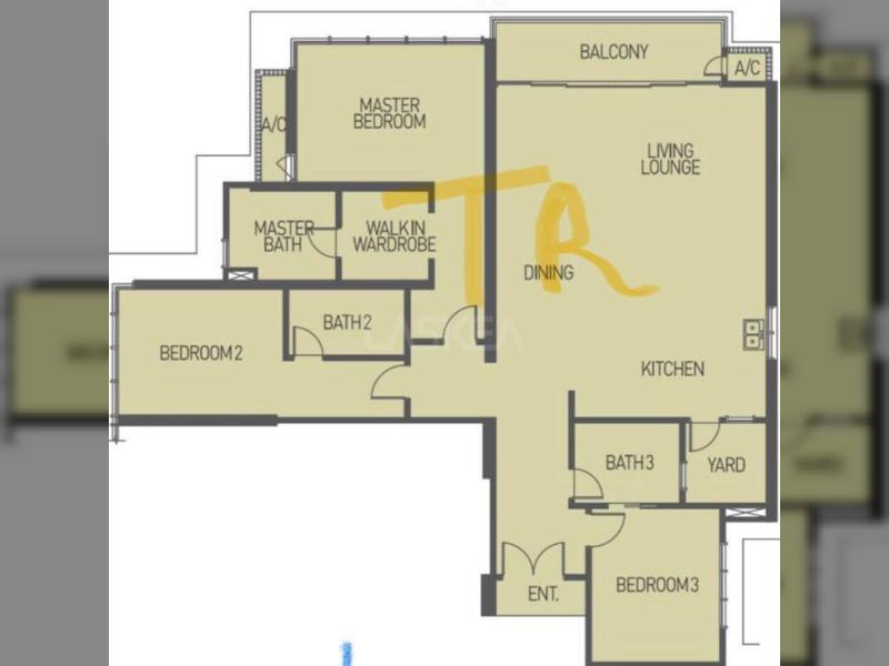 THE MANOR KLCC - GOLF COURSE VIEW - NEW BARE UNIT - HIGH FLOOR 3 BEDROOMS